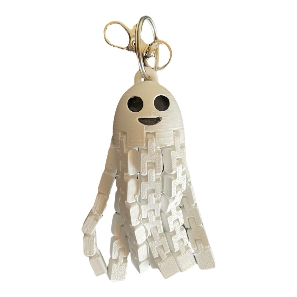 Handcrafted 3D Printed Ghost Keychain